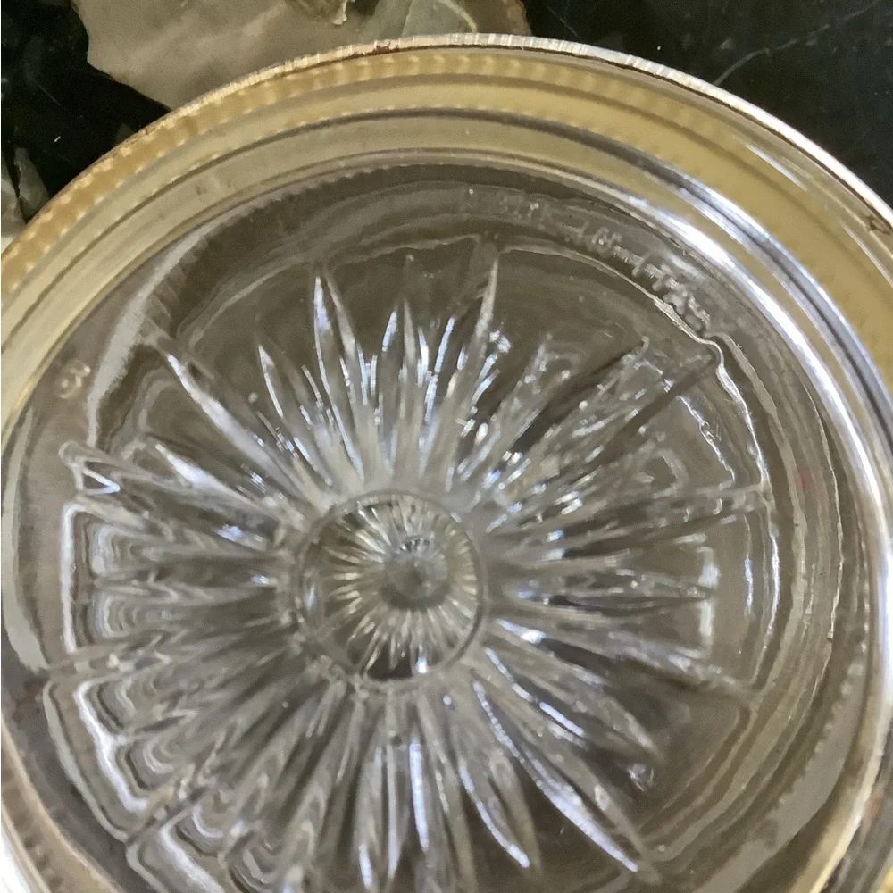 Set of 4 etched crystal sterling silver made in Italy coasters